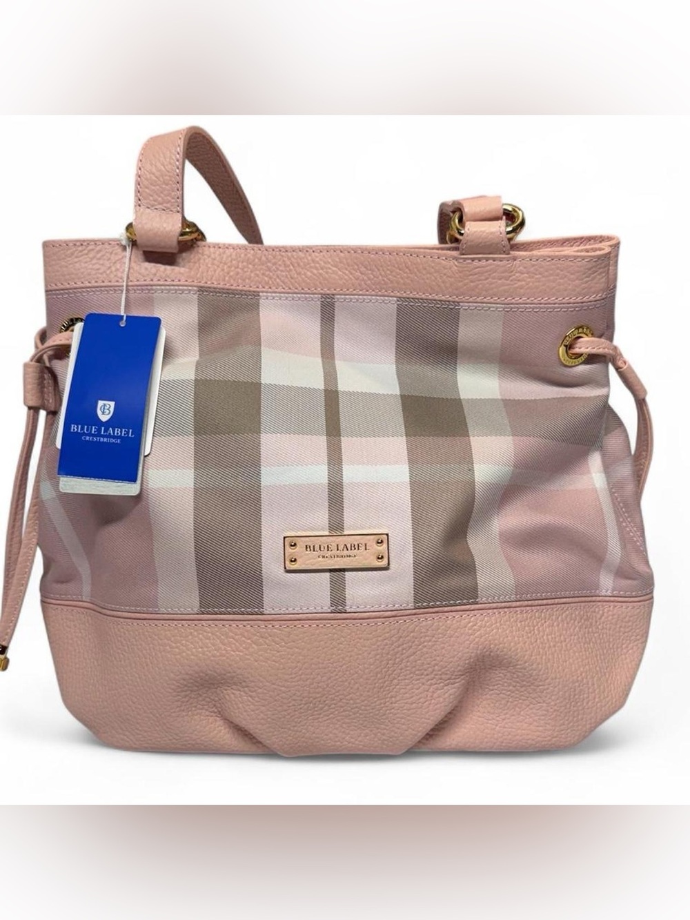 Premium Blue Label Credtbridge Pink Plaid Shouldet Bag.